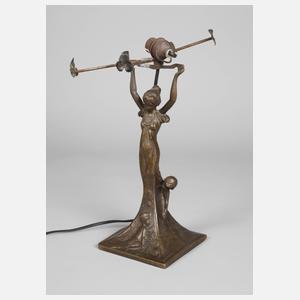 Figürlicher Lampenfuß mit Jugendstilschönheit