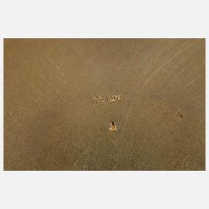 Runde Silberdose mit Guilloché-Emaille