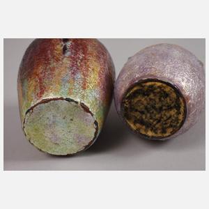 Limoges zwei kleine Emaillevasen