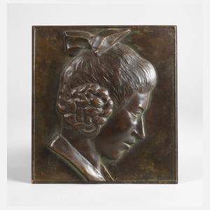 Wandplakette mit Damenportrait