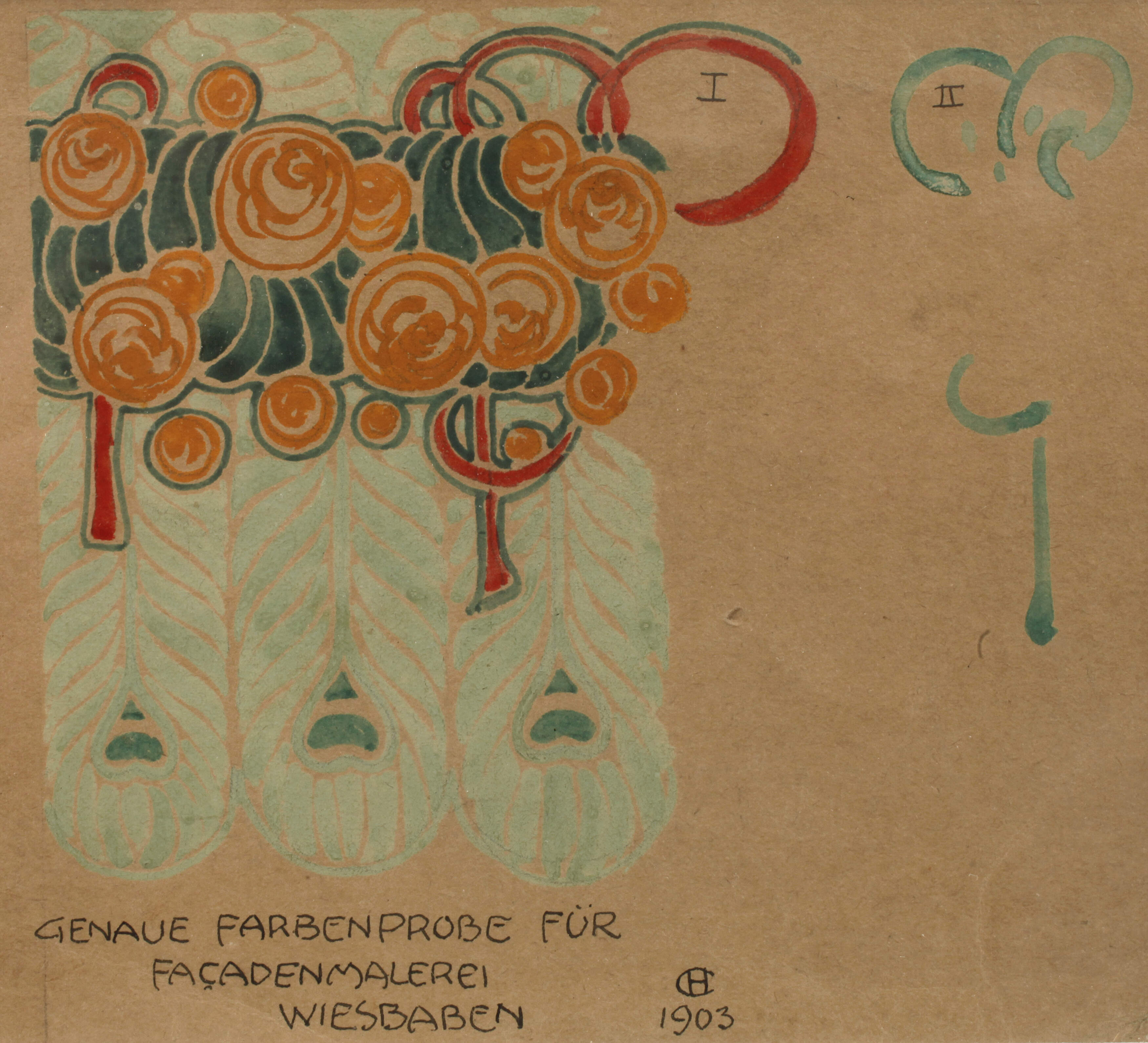 Prof. Hans Christiansen, Entwurfszeichnung