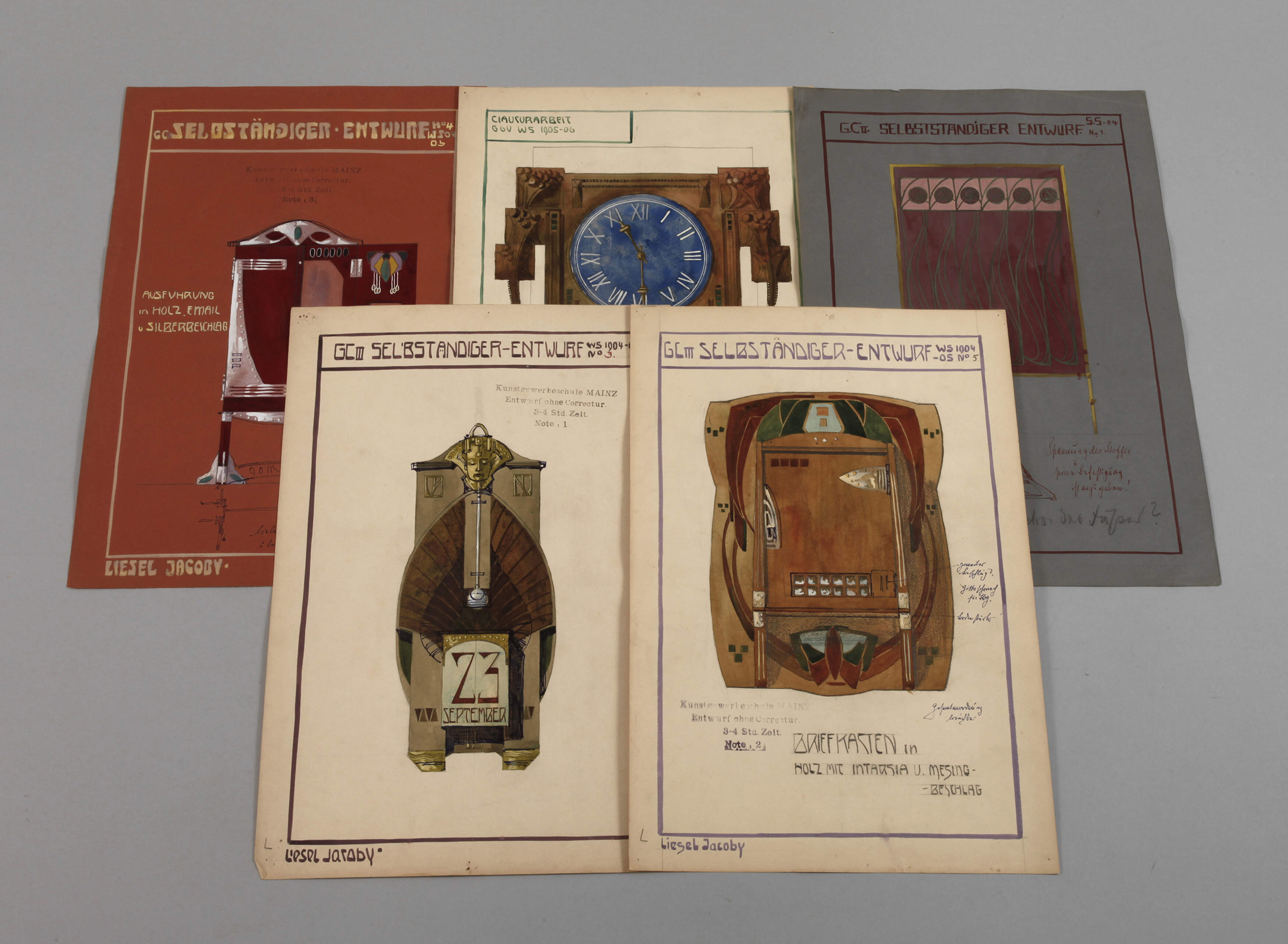 Liesel Jacoby, Konvolut Jugendstilentwürfe