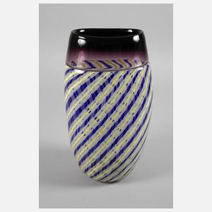 Murano große Vase mit Zanfiricostäben