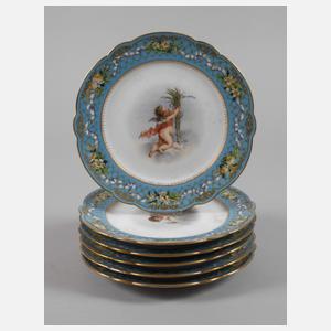 Russland sechs Prunkteller Puttenmotiv