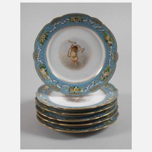 Russland sechs Prunkteller Puttenmotiv