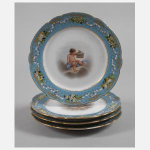 Russland vier Prunkteller Puttenmotiv