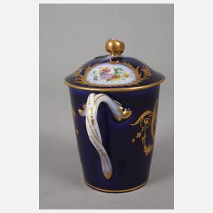 Frankreich Deckeltasse Watteauszene