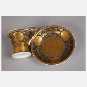 Empire Prunktasse Goldradierung