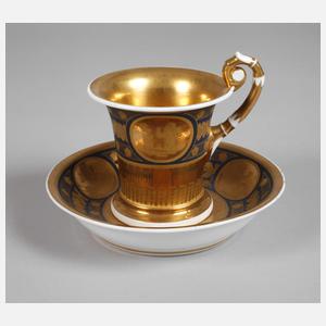 Empire Prunktasse Goldradierung