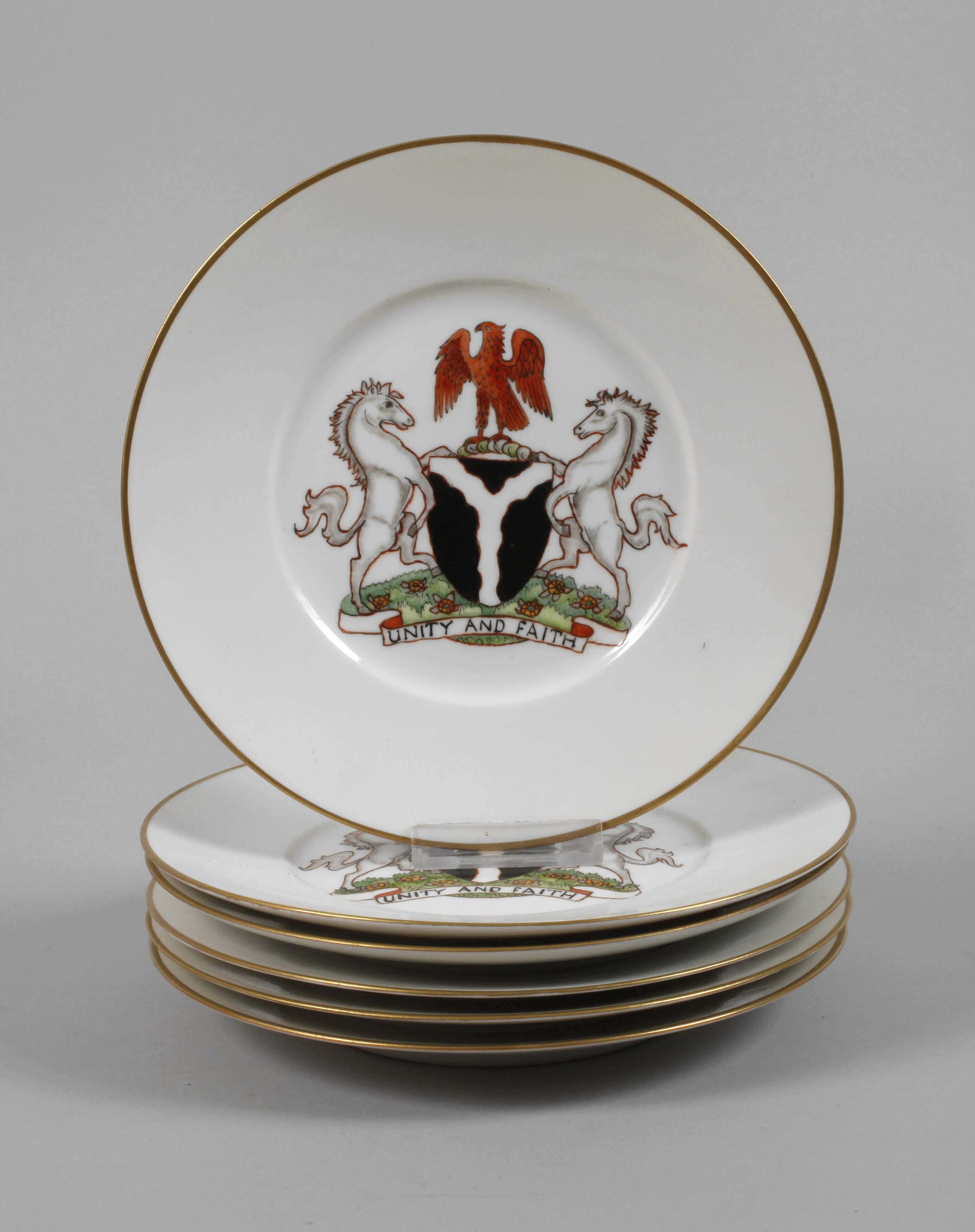 Kopenhagen sechs Wappenteller "Unity and Faith"