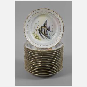 Kopenhagen 16 Fischteller im Fauna-Danica-Stil