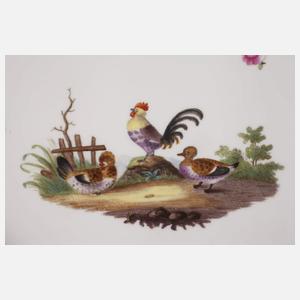 KPM Berlin Korbschale mit Vogelmotiv