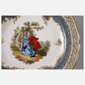 KPM Berlin kleiner Zierteller mit Watteaumalerei