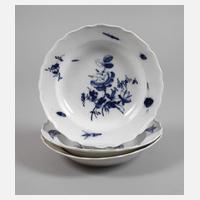 Meissen drei Suppenteller "Deutsche Blume und Insekten"111