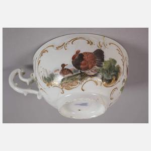 Meissen Teetasse mit Untertasse Vogelmalerei