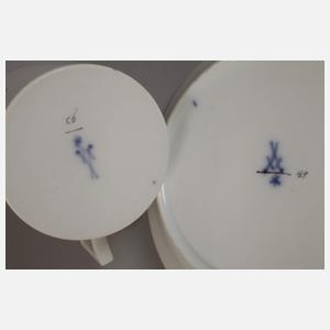 Meissen Paar Tassen mit Untertassen Marcolinizeit