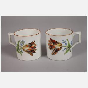 Meissen Paar Tassen mit Untertassen Marcolinizeit