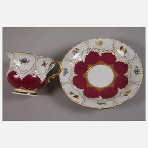 Meissen Prunktasse mit Untertasse "B-Form"