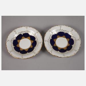 Meissen Paar Mokkatassen mit Untertassen "B-Form"