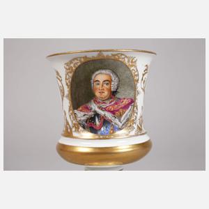 Meissen Deckelpokal Portrait Kurfürstenpaar