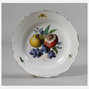 Meissen Anbietschale Fruchtmalerei mit Insekten