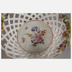 Meissen Henkelkorb mit Vergissmeinnichtblüten