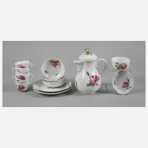 Meissen Mokka-Restservice "Rote Rose"