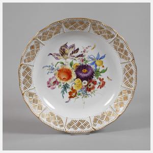 Meissen große Anbietschale Blumenmalerei