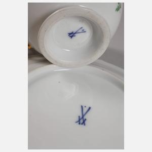 Meissen Gedeck "Gestreute Blümchen, kupfergrün”