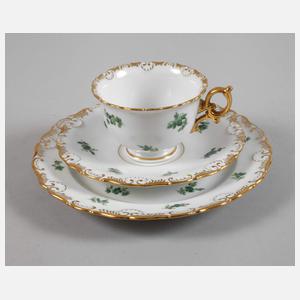 Meissen Gedeck "Gestreute Blümchen, kupfergrün”