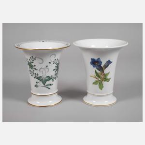 Meissen zwei Trompetenvasen