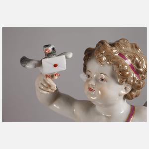 Meissen "Amor mit Brieftaube und Herz"