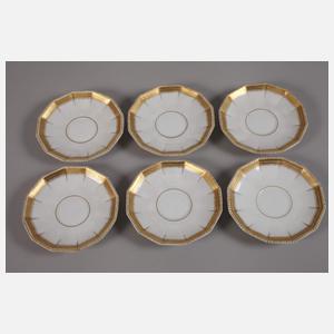 Nymphenburg sechs Mokkatassen mit Wappen