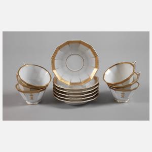 Nymphenburg sechs Mokkatassen mit Wappen