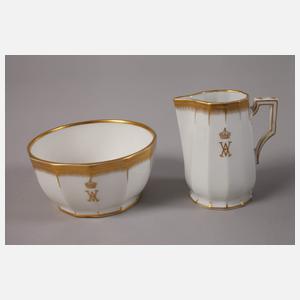 Nymphenburg Kaffee-Restservice mit Wappen