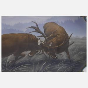 Kaestner Oberhohndorf große Wandplatte Hirschmotiv