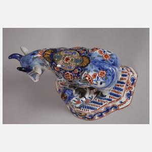 Delfter Fayence Bäuerin mit Kuh