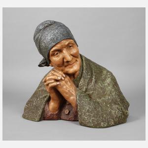Berthe Girardet Terrakottabüste "Die Alte"