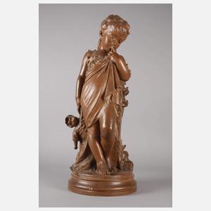 Belgien große Kinderfigur mit Puppe