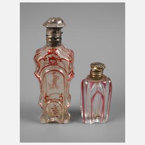 Zwei barocke Flakons mit Silbermontierung