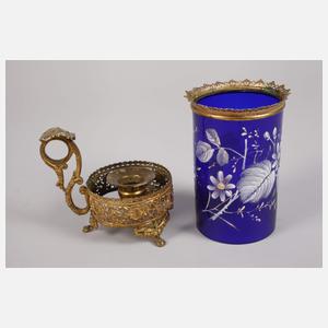 Windlicht mit Messingmontierung