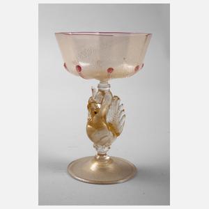 Façon de Venise Pokal mit Vogelschaft