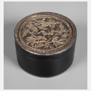 Biedermeier-Pillendose mit Silberbeschlag