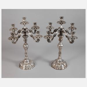 Paar übergroße Kandelaber Silber