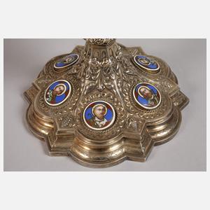 Frankreich großer christlicher Vermeil-Deckelpokal