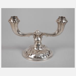 Silber zweiflammiger Kerzenleuchter