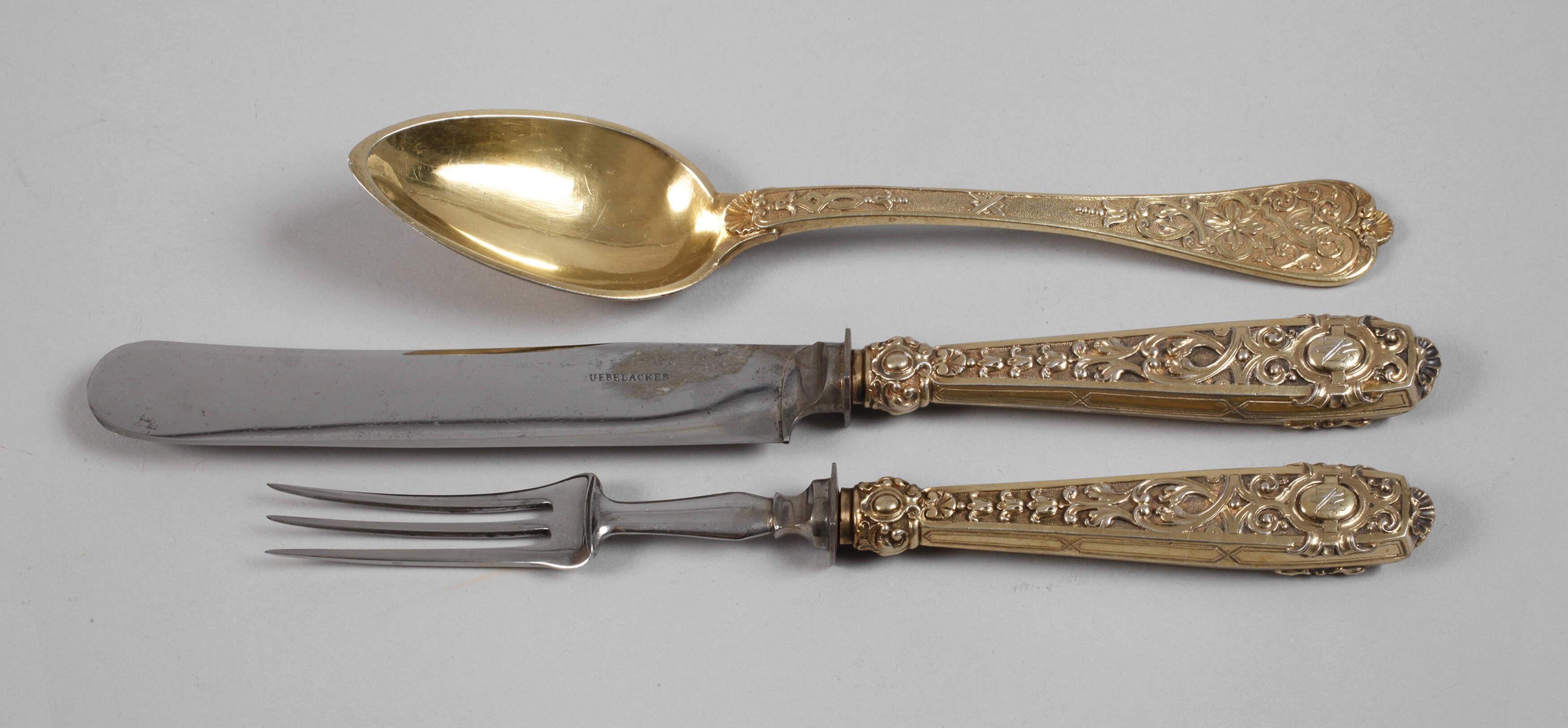 Dreiteiliges Prunkbesteck