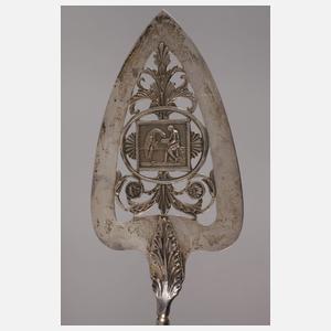 Zwei Biedermeier-Vorlegeteile Silber