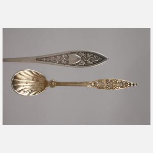 Zwei kleine Gewürzlöffel Silber