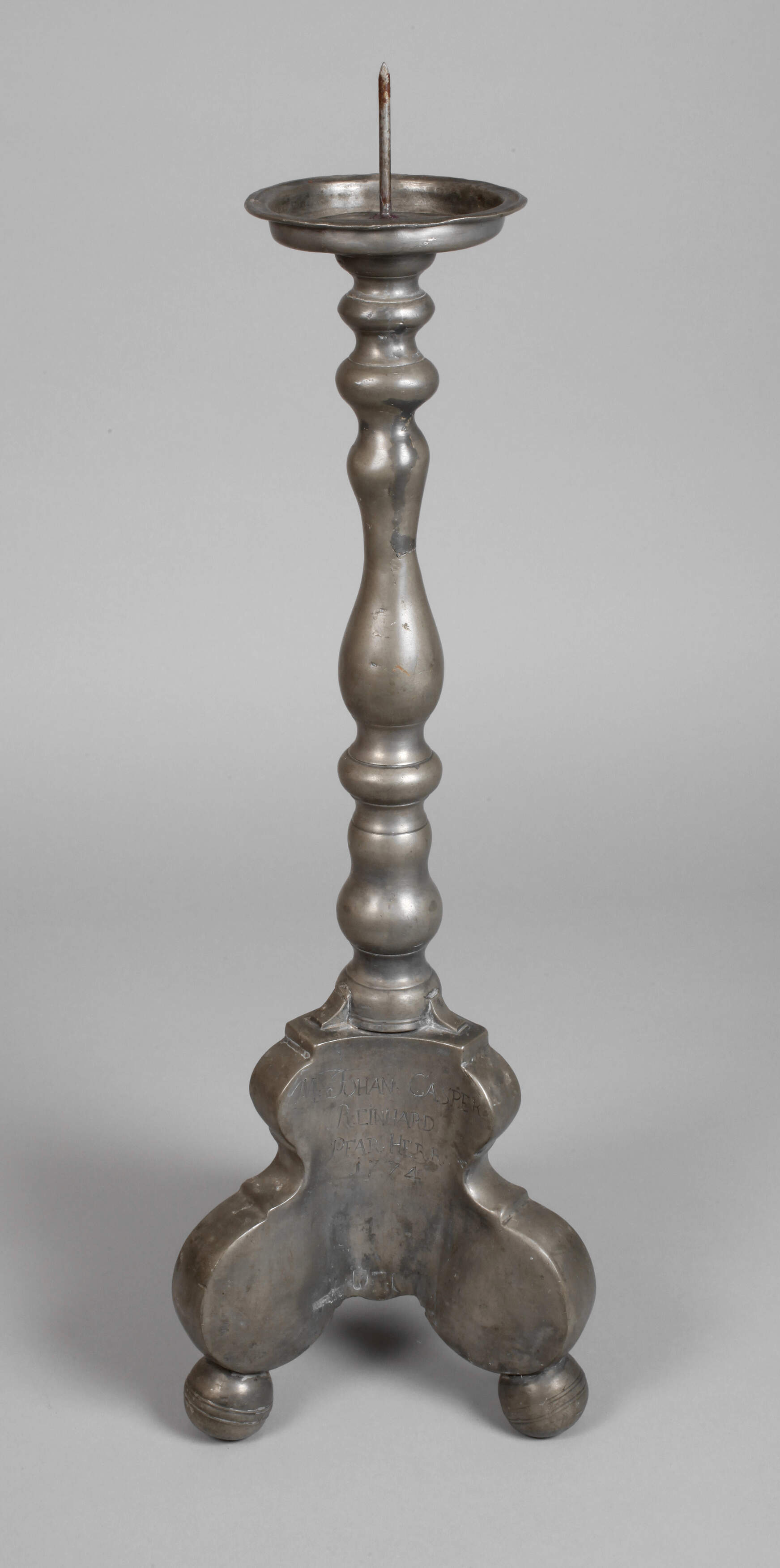 Barocker Altarleuchter Zinn